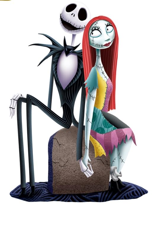 Generic 8"" Jack Skellington and Sally Wall Decal The Nightmare Before Christmas Peel and Stick Vinyl Sticker Tim Burton Room Decoration Removable Home Decor Self Adhesive Art 5 1/2 x 8 1/4 Inches