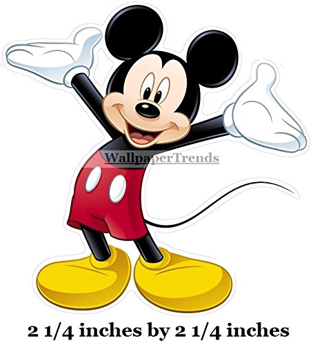 2 INCH Small Mickey Mouse Removable Decal Sticker Art Walt Disney Home Decor 2x2 inches Tall