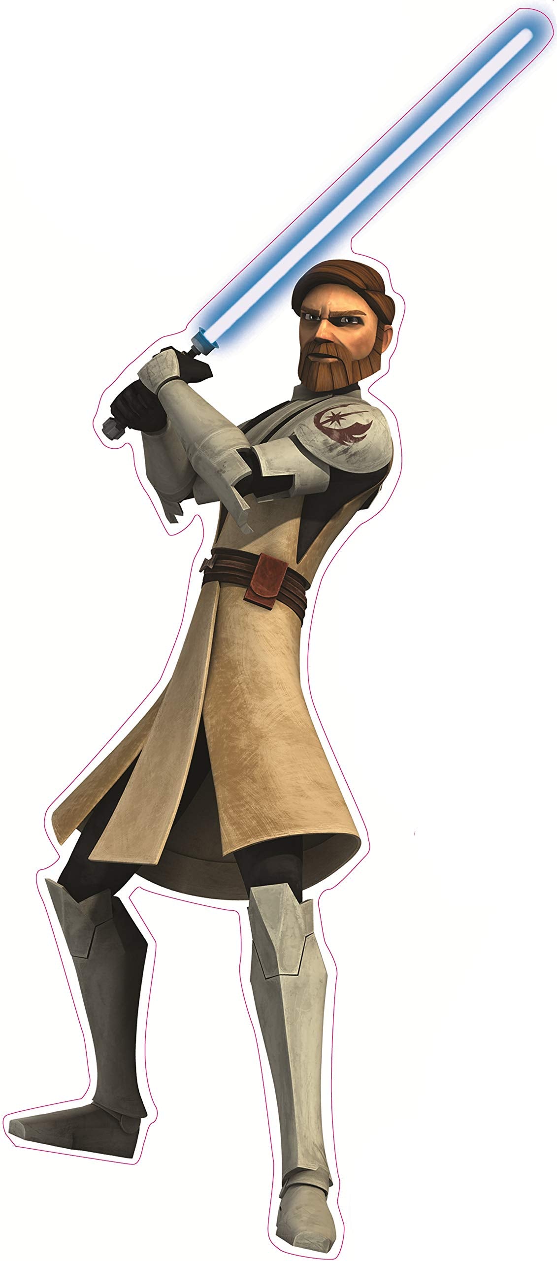 10 Inch Clone Wars OBI-Wan Kenobi Decal Blue Lightsaber Jedi Knight Master Rebel Alliance Force Star Wars Removable Wall Sticker Art Home Decor 3 by 11 1/2 Inches Tall