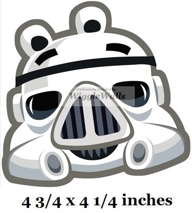 5 Inches Stormtrooper Storm Trooper Pig Pigs Angry Birds Star Wars Removable Peel Self Stick Adhesive Vinyl Decorative Wall Decal Sticker Art Kids Room Home Decor Girl Boy 5x4 Inch