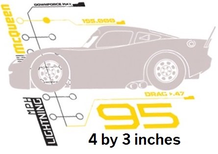 4 Inch Lightning McQueen Wall Decal Sticker 95 Disney Pixar Cars 3 Movie Removable Peel Self Stick Adhesive Vinyl Decorative Art Room Home Decor Kids Room Nursery Racing Decor 4 by 3 inches