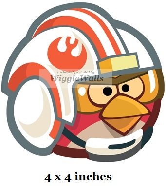 4 Inches Red Leader Bird Angry Birds Star Wars Removable Peel Self Stick Adhesive Vinyl Decorative Wall Decal Sticker Art Kids Room Home Decor Girl Boy 4x4 Inch