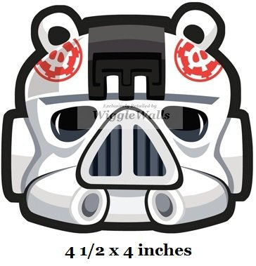 4 Inches Stormtrooper Storm Trooper Pig Pigs Angry Birds Star Wars Removable Peel Self Stick Adhesive Vinyl Decorative Wall Decal Sticker Art Kids Room Home Decor Girl Boy 4x4 Inch