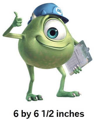 Mike Wazowski Wall Decal Monsters Inc Movie Removable Sticker Art Disney Pixar Peel and Stick Home Room Decor 6 x 6.5 inches