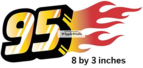 8 Inch Lightning McQueen Wall Decal Sticker 95 Disney Pixar Cars 3 Movie Removable Peel Self Stick Adhesive Vinyl Decorative Art Room Home Decor Kids Room Nursery Racing Decor 8 by 3 inches