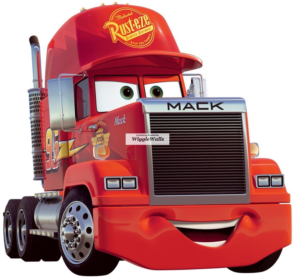9 Inch Mack Truck Team McQueen Rig Wall Decal Sticker Disney Pixar Cars 3 Movie Truck Removable Peel Self Stick Adhesive Vinyl Decorative Art Room Home Decor Kids Room Racing Decor 9 by 9 1/2 inch