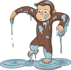 3 Inch Curious George Paint Monkey Animal Removable Peel Self Stick Adhesive Vinyl Decorative Wall Decal Sticker Art Kids Room Home Decor Girl Boy Children Bedroom Nursery 3 x 3 inches Tall