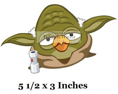 5 Inches Yoda Jedi Bird Angry Birds Star Wars Removable Peel Self Stick Adhesive Vinyl Decorative Wall Decal Sticker Art Kids Room Home Decor Girl Boy 5x3 Inch
