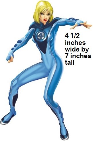 7 inch Invisible Woman Susan Sue Storm Classic Fantastic Four 4 Marvel Comics Removable Peel Self Stick Adhesive Vinyl Decorative Wall Decal Sticker Art Kids Room Home Decor Boys Children 4 x 7 inch