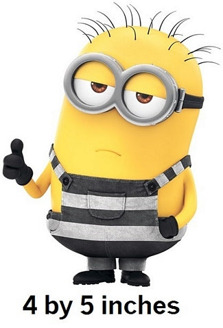 Yellow cartoon character with goggles and overalls giving a thumbs up on a white background