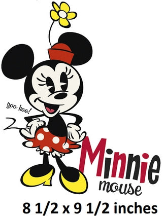 Vintage Minnie Mouse Wall Decal Removable Sticker Walt Disney Peel and Stick Home Decor Art 8.5 x 9.5 inches