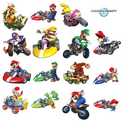 Nintendo Super Mario Bros Kart Wii Wall Decals