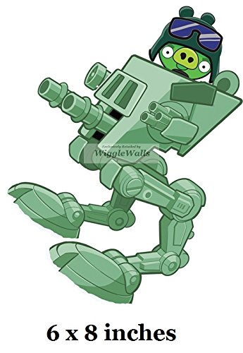 8 Inches at-at Imperial Walker Green Pig Piggy Angry Birds Star Wars Removable Peel Self Stick Adhesive Vinyl Decorative Wall Decal Sticker Art Kids Room Home Decor Girl Boy 6x8 Inch