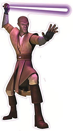 11 Inch Mace Windu Purple Lightsaber Jedi Knight Master Council Rebel Alliance Force Star Wars Phantom Menace Removable Wall Decal Sticker Art Home Decor 6 Inches Wide by 11 Inches Tall