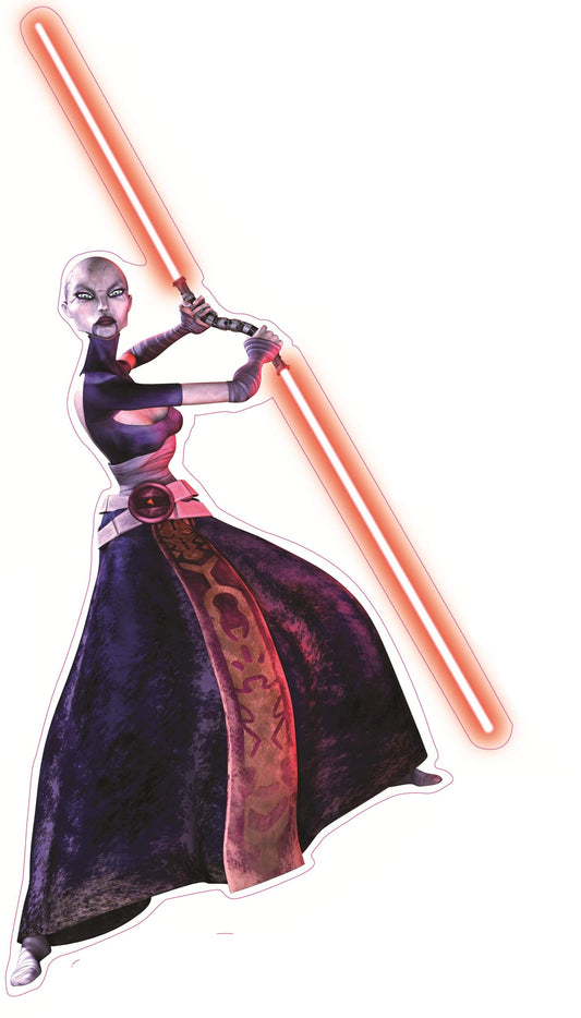 12 Inch Clone Wars Asajj Ventress Bounty Hunter Decal Star Wars Removable Wall Sticker Art Home Decor 8 by 12 Inches Tall