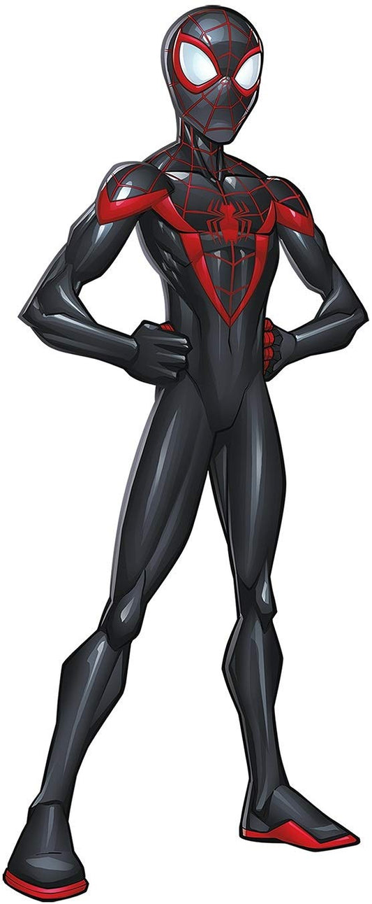 16 Inch Miles Morales Decal Spiderman Red Logo Removable Peel Self Stick Adhesive Vinyl Decoration Wall Sticker Art Kids Room Home Decor Boys Nursery 6 1/2 x 16 Inch
