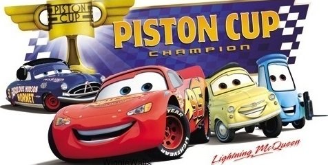 6 Inch Piston Cup Champion Team Lightning McQueen 95 Doc Luigi Guido Disney Pixar Cars 2 Movie Removable Wall Decal Sticker Art Home Racing Decor