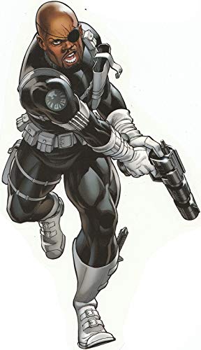 9 Inch Nick Fury Decal Shield S.H.I.E.L.D. Avengers Marvel Comics Removable Peel Self Stick Vinyl Wall Sticker Art Kids Room Home Decor 5 by 9 inches