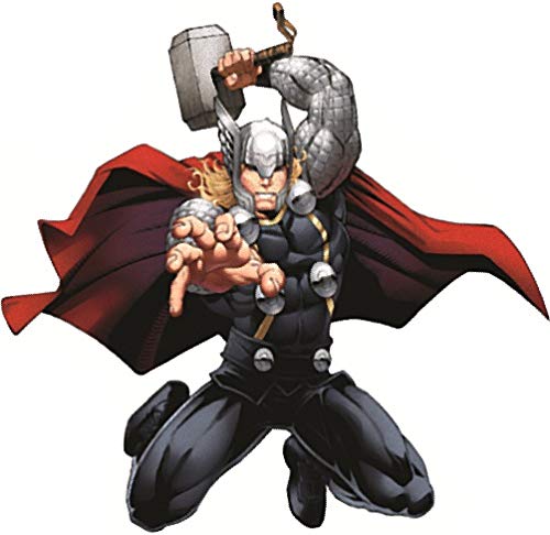 JEEBOX 9 Inch Thor Hammer Decal Marvel Comics Avengers Assemble Removable Wall Sticker Art Home Decor 9 inch Wide x 9 inch Tall C