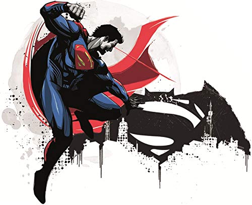8 Inch Batman v Superman Decal vs versus Bat Man Dark Knight DC Comics Repositionable Removable Peel Self Stick Wall Sticker Art Home Decor (Decoration For Walls Laptop Yeti Boys Room) 7 1/2 by 6 inch