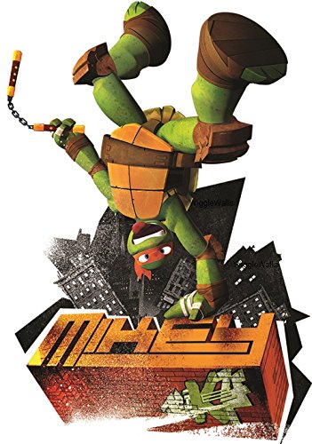 5 Inch Michelangelo Logo Mikey Ninja Turtle TMNT Removable Peel Self Stick Wall Decal Sticker Art Kids Decor Boys Room 3 x 5 inches