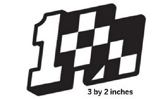 #1 Checkered Flag Logo Wall Decal Lightning McQueen Removable Sticker Disney Cars Movie Peel and Stick Art 3 x 2 inches