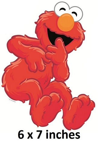 Red cartoon character with an orange nose on a white background, labeled '6 x 7 inches'.