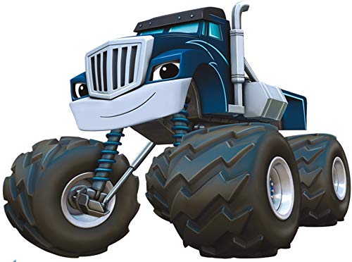 9 Inch Crusher Blue Truck Decal Blaze and The Monster Machines Trucks Repositionable Removable Peel Self Stick Wall Sticker Art Home Decor (Decoration for Walls Laptop Yeti Tumbler) 8 1/2 by 6 inch