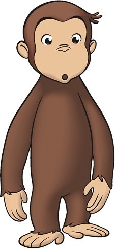 9 Inch Curious George Monkey Animal Removable Peel Self Stick Adhesive Vinyl Decorative Wall Decal Sticker Art Kids Room Home Decor Girl Boy Children Bedroom Nursery 4 x 9 inches Tall
