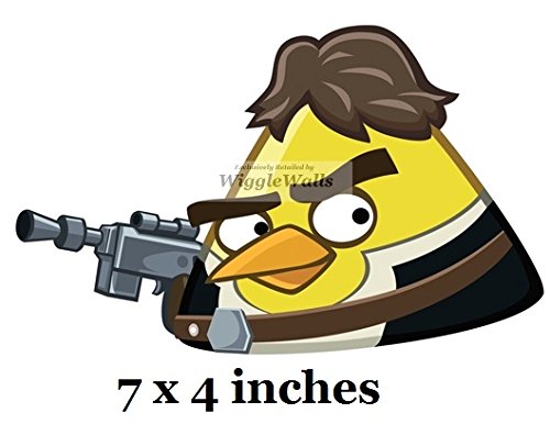 7 Inches Han Solo Chuck Yellow Bird Angry Birds Star Wars Removable Peel Self Stick Adhesive Vinyl Decorative Wall Decal Sticker Art Kids Room Home Decor Girl Boy 7x4 Inch