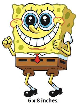 Cartoon character with a happy expression, wearing a red tie, on a white background.  spongebob squarepants