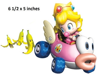 Baby Princess Peach Wall Decal Super Mario Kart Wii Removable Sticker Art Nintendo Peel and Stick Home Room Decor 6.5 x 5 inches