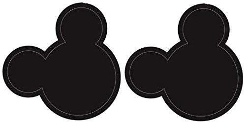 2 Inch Mickey Mouse Ears Black Pair Removable Wall Decal Sticker Art Walt Disney Home Decor 2 1/2 inch Wide by 2 inch Tall Each
