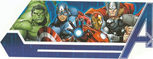 7 Inch Marvel Avengers Assemble Group Hulk Iron Man Captain America Thor Removable Wall Decal Sticker Home Decor 7 1/4 inch Wide x 3 inch Tall