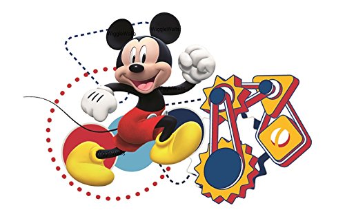 9 Inch Mickey Mouse Removable Wall Decal Sticker Art Walt Disney Home Decor 9 1/2 inches Wide by 6 1/2 inches Tall