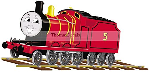 9 Inch James Red No. Number 5 Thomas The Tank Engine & Friends Removable Wall Decal Sticker Art Home Decor 9 inches Wide by 4 inches Tall