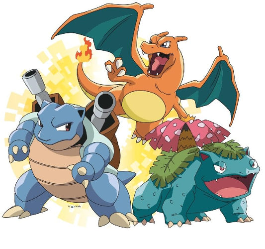 10" Charizard Blastoise Trio Peel and Stick Wall Decal Decorative Vinyl Sticker Kids Room Art Home Decor Bedroom Decoration 10 x 9 inches
