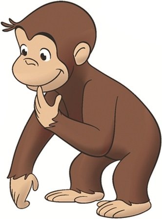 5 Inch Curious George Monkey Animal Removable Peel Self Stick Adhesive Vinyl Decorative Wall Decal Sticker Art Kids Room Home Decor Girl Boy Children Bedroom Nursery 3 x 5 inches Tall