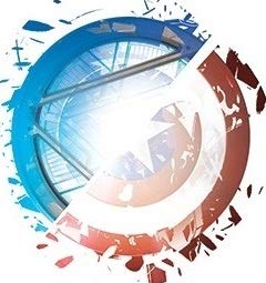 3 Inch Captain America Sheild Versus Iron Man Civil War Team Cap Stark Marvel Avengers Comics Removable Wall Decal Sticker Art Home Decor Kids Room Boys Decoration 3 1/2 x 3 1/2 inches