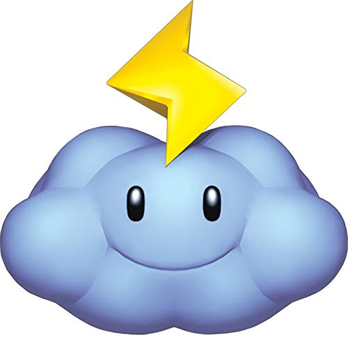 2 Inch Wii Kart Thunder Cloud Power Up Decal Super Mario Bros Brothers Nintendo Removable Peel Self Stick Wall Sticker Art Home Decor (Decoration for Walls Laptop Yeti Tumbler) 2 by 2 inch