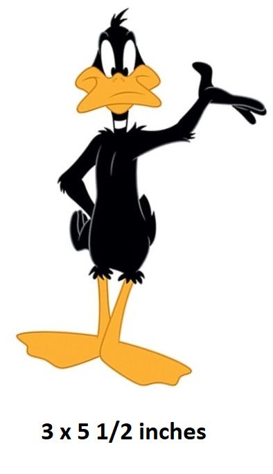 Cartoon character with a yellow beak and feet on a white background