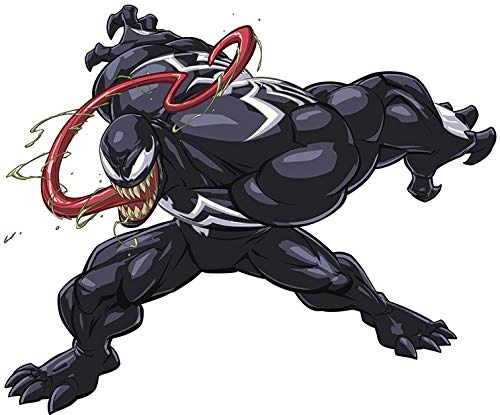 10 Inch Venom Decal Spiderman Marvel Comics Removable Peel Self Stick Adhesive Vinyl Decoration Wall Sticker Art Kids Room Home Decor Boys Nursery 10 x 8 Inch