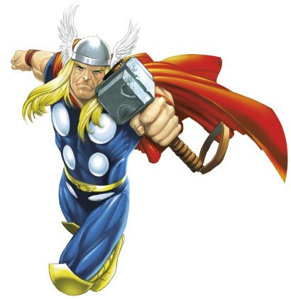 6 Inch Classic Vintage Thor Hammer Marvel Comics Avengers Assemble Removable Wall Decal Sticker Art Home Decor 6 1/4 inch Wide x 6 1/4 inch Tall
