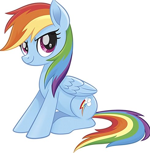 9 Inch Rainbow Dash Wall Decal Sticker MLP Pegaus Pony The Movie Removable Peel Self Stick Adhesive Vinyl Decorative Art Kids Room Home Decor Girl Bedroom Nursery 9 by 8 inches Tall