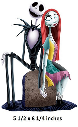 Jack Skellington Sally Wall Decal Nightmare Before Christmas Removable Sticker Art Peel and Stick Home Room Decor 5.5 x 8.25 inches