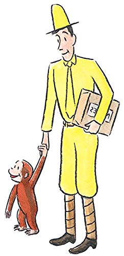 6 Inch Curious George Man with Yellow Hat Decal Classic Storybook Monkey Removable Peel Self Stick Wall Sticker Art (Decoration for Walls Laptop Yeti Tumbler) Nursery Bedroom Home Decor 3 x 6 1/2 inch