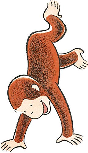 7 Inch Curious George Handstand Decal Classic Storybook Monkey Removable Peel Self Stick Wall Sticker Art (Decoration for Walls Laptop Tumbler) Nursery Bedroom Home Decor 4 1/2 x 7 inch