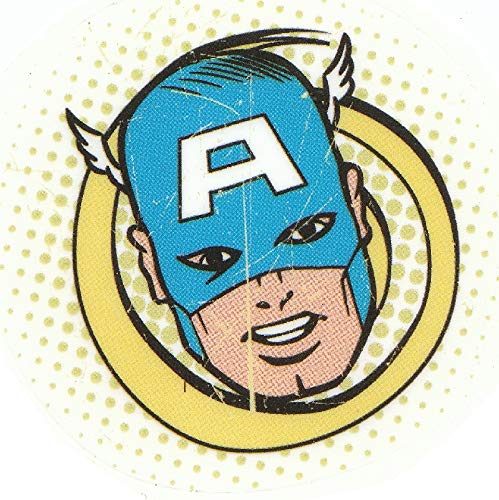 2 Inch Classic Captain America Shield Capt Marvel Avengers Vintage Comics Removable Wall Decal Sticker Home Decor 2 1/4 inch Wide x 2 1/4 inch Tall