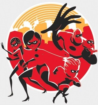 5 Inch The Incredibles 2 Mr. Incredible Elastigirl Violet Dash Jack-JackMovie Removable Peel Self Stick Wall Decal Sticker Art Bathroom Kids Room Walt Disney Pixar Home Decor 4 1/2 inch by 5 inch