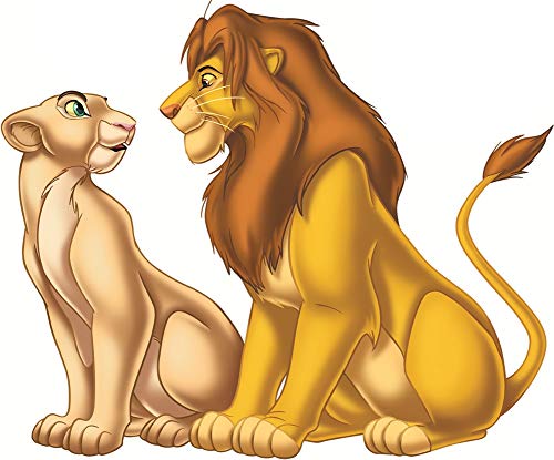 10 Inch Simba Nala The Lion King Movie Animal Cub Removable Peel Self Stick Adhesive Vinyl Decorative Wall Decal Sticker Art Kids Room Home Decor Girl Boy Children Bedroom 10 x 8 1/4 inch Tall